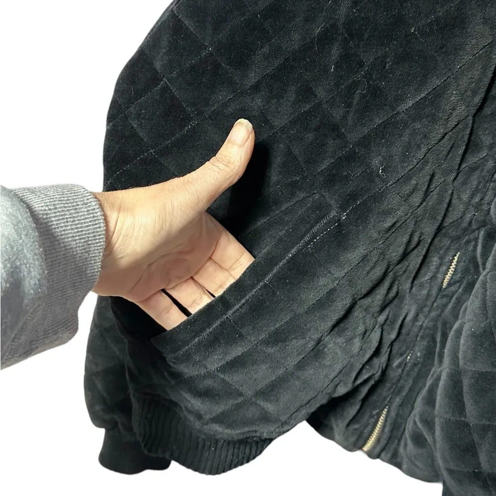 Vintage 90’s Liz Claiborne Puffy Oversized Velvet Jacket Medium - Image 4