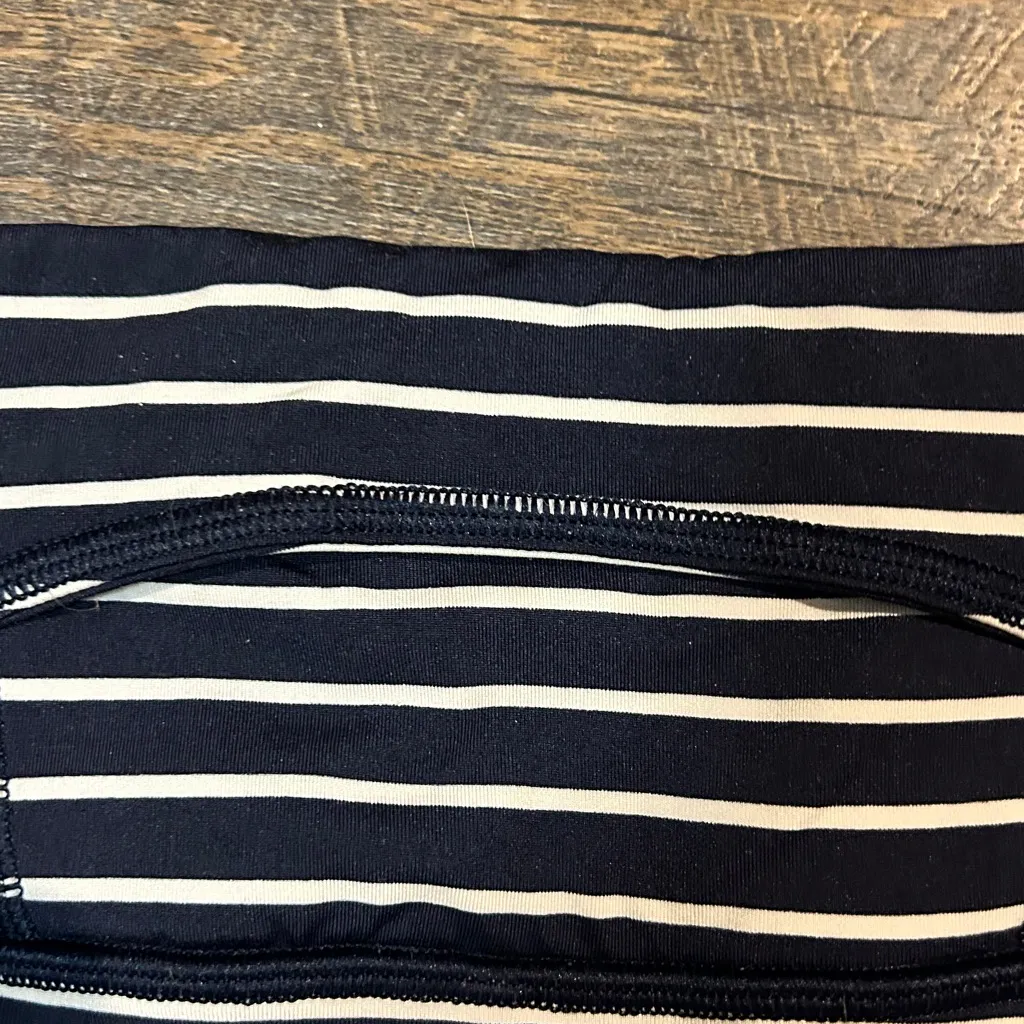 ATHLETA Stealth Navy White Striped Tennis Workout Skort Skirt Preppy Large Golf - Image 3