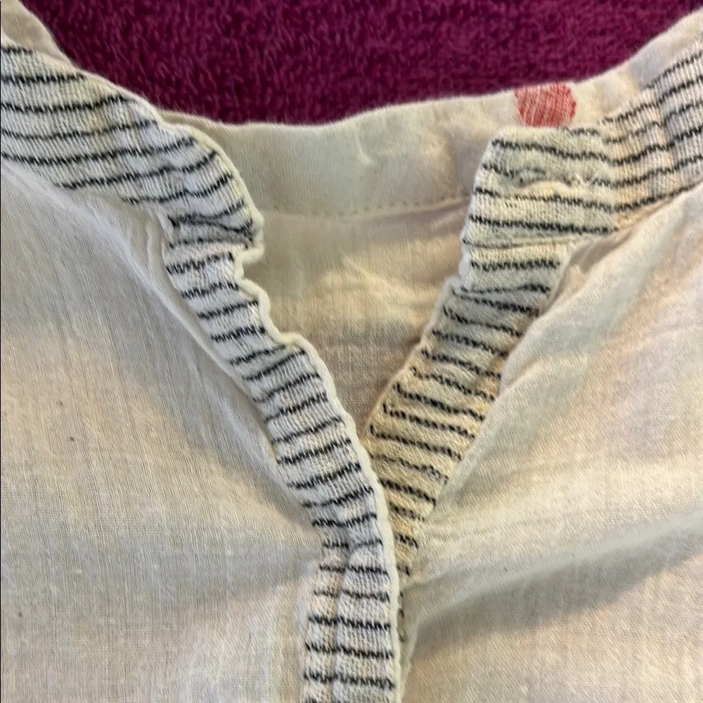 T x K Cream Puff Sleeve Button Down Blouse with Mandarin Collar Pink Size XS - Image 8