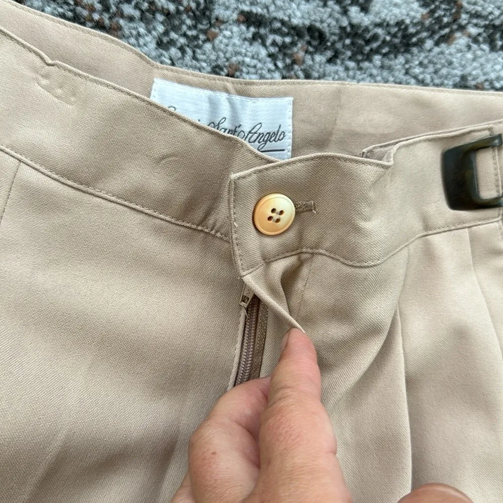Vintage Georgio Sant’ Angelo Pleated Pants Khaki 10 Tan - Image 4