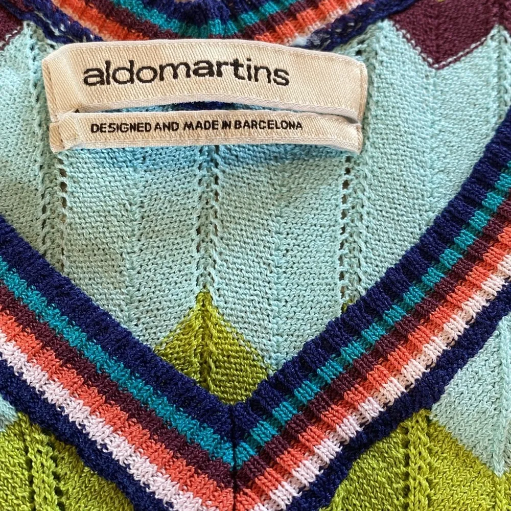 Anthropologie Aldo Martins Bamboo Rainbow Chevron Striped Knitted Tank Vest S - Image 3