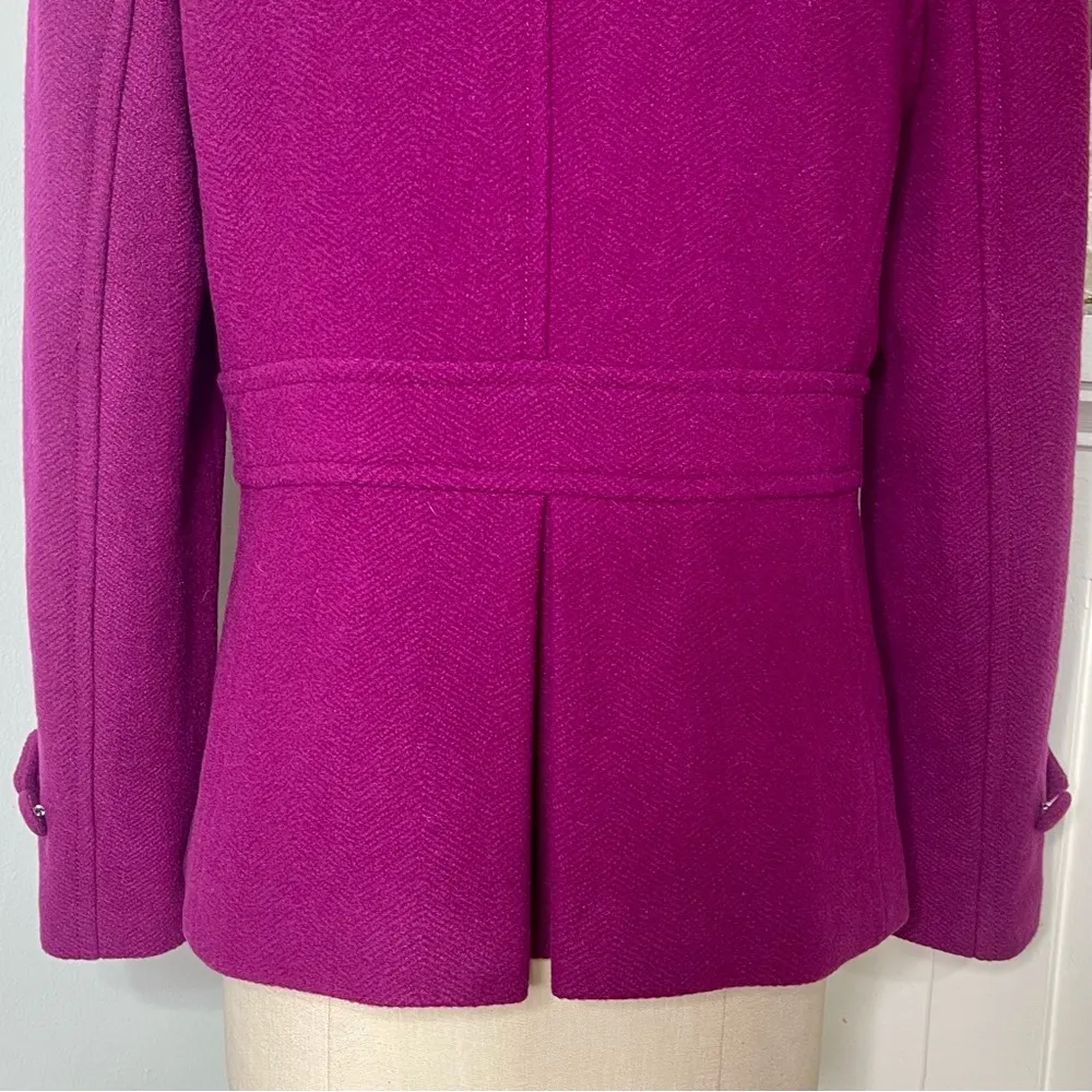 Talbots Double Breasted Wool Pea Coat Magenta Purple Dress Coat Peacoat Size 10 - Image 11
