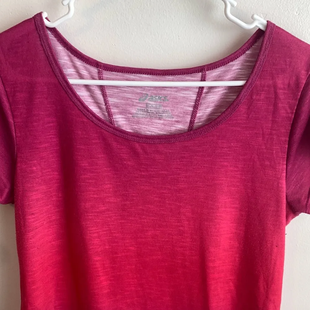 Asics Pink & Purple Ombre Short Sleeve Shirt - Image 5