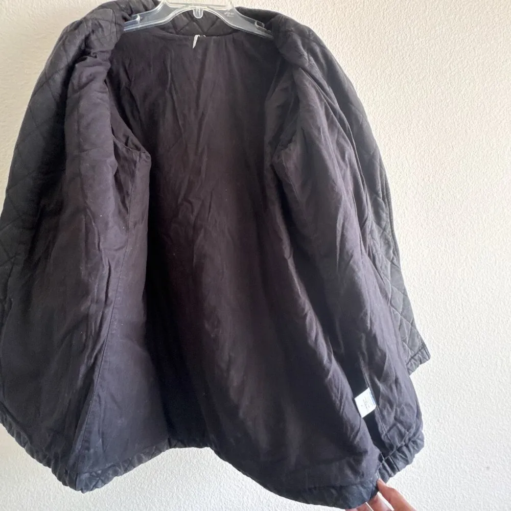 Anthropologie YFB Walker Mineral wash-black Quilted Shacket jacket - Image 11