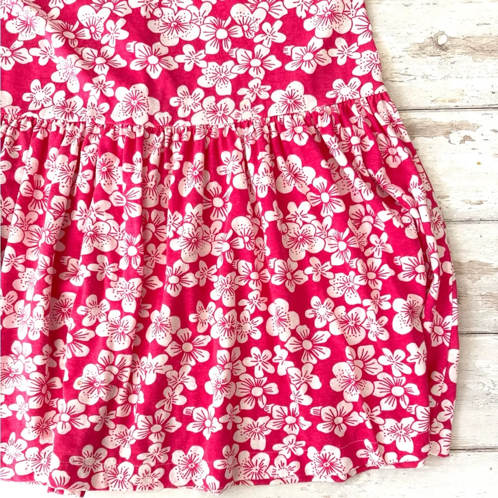 Women’s L/G South Beach Tank Sundress Pink White Floral Dress Size Large - Image 2