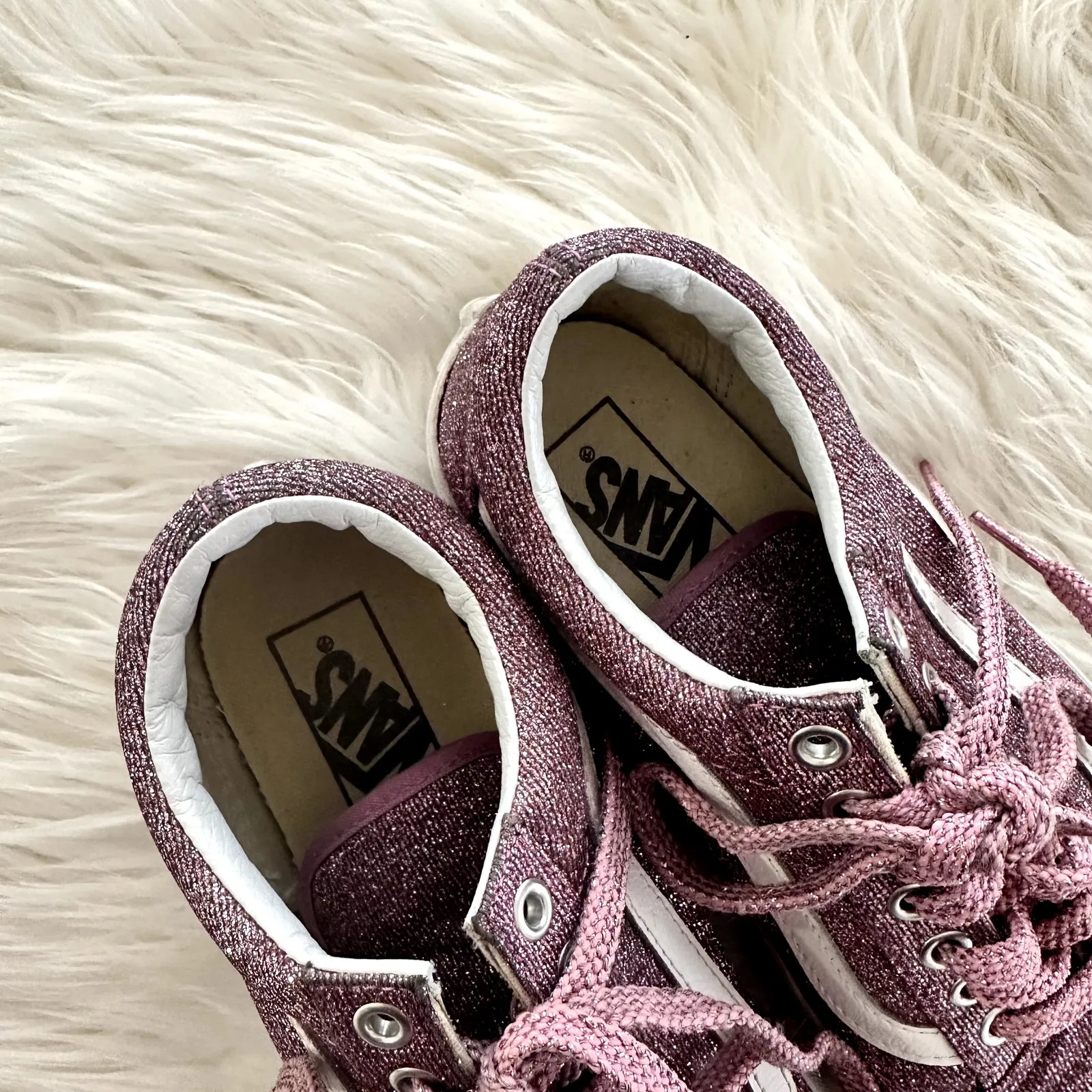 Vans Old Skool Lurex Glitter Skate Sneakers Sz 8 - Image 4