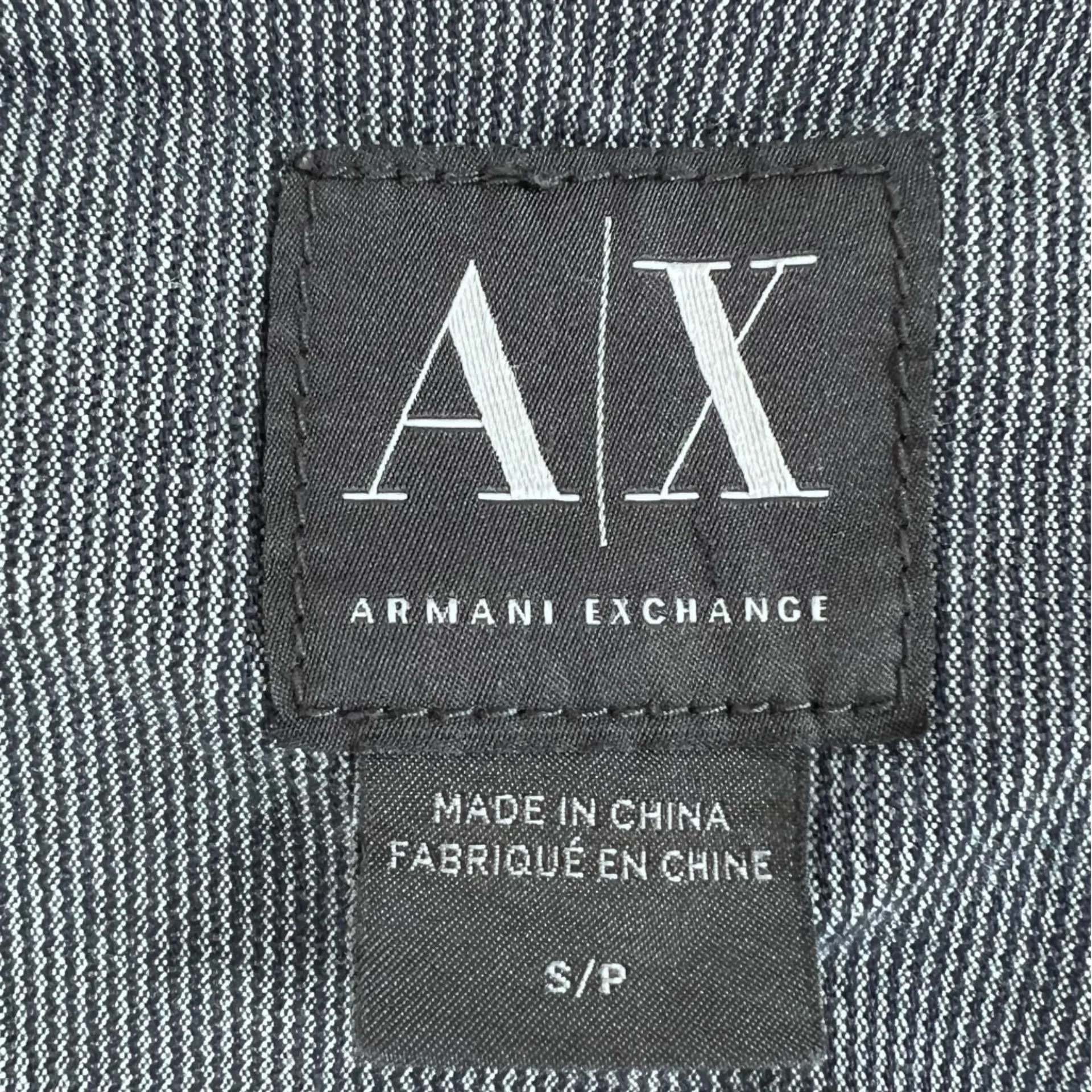 Armani Exchange Striped Peplum Denim Jacket Blue - Image 4
