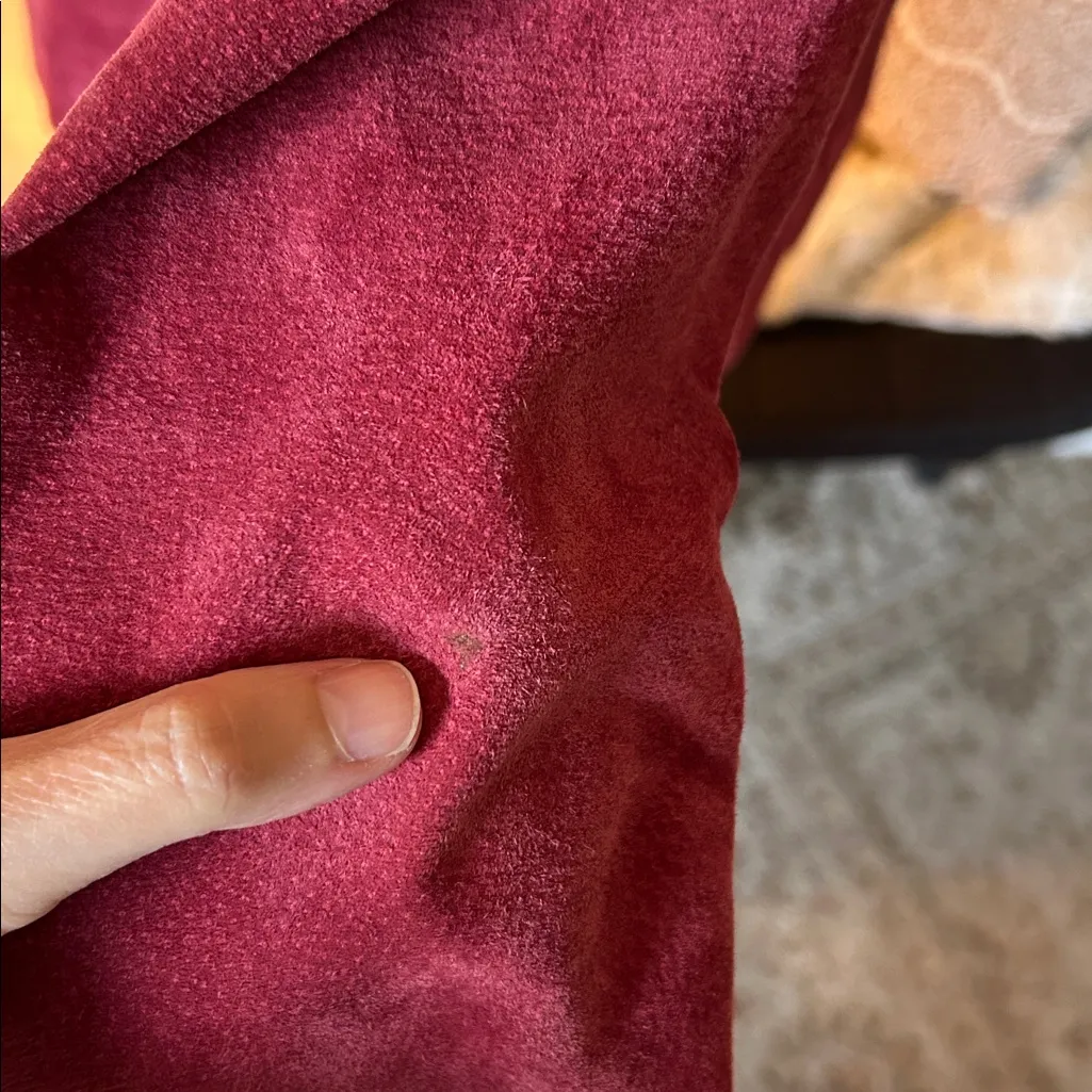 Live a little Vtg leather suede maroon pink western button up women jacket M Size M - Image 6