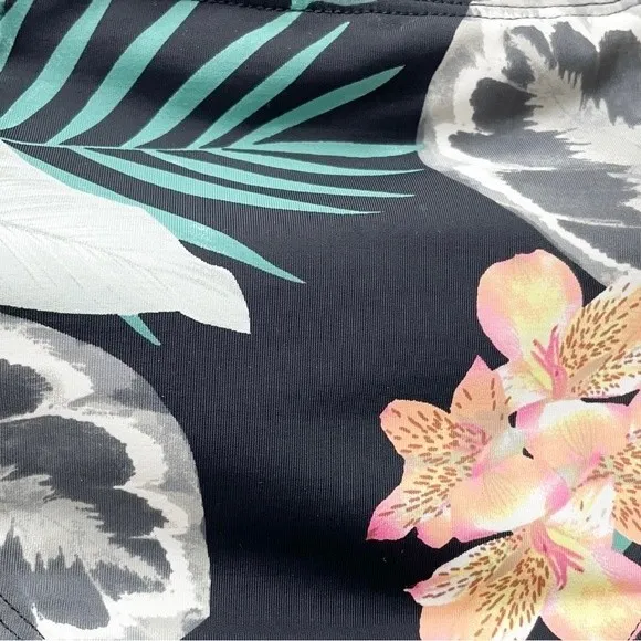 NWT Skye Alessia Hi Waist Ruched Bikini Bottom Black Kaleah Print Size Small NEW - Image 6