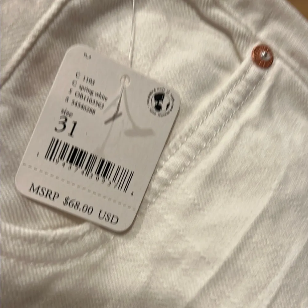 Free People we the free spring White Jean Shorts High-Waisted Distressed size 31 - Image 4