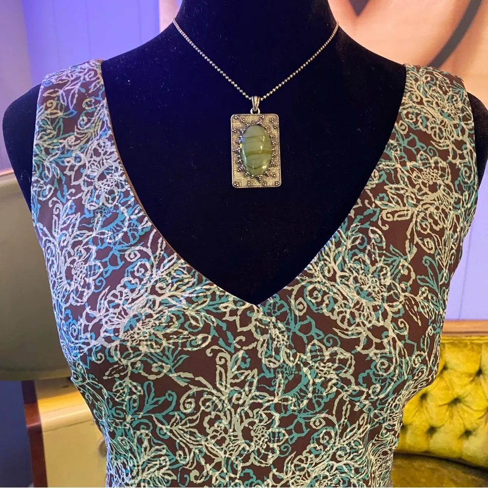 Vintage 90s/Y2K R&M Richards Swirling Floral Fairycore Maxi Dress Size 12P Brown - Image 4