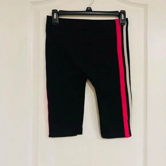 New Look‎ Sport Women's Cropped Tights Yoga Pants Stretch Black Pink Size S/M - Image 2