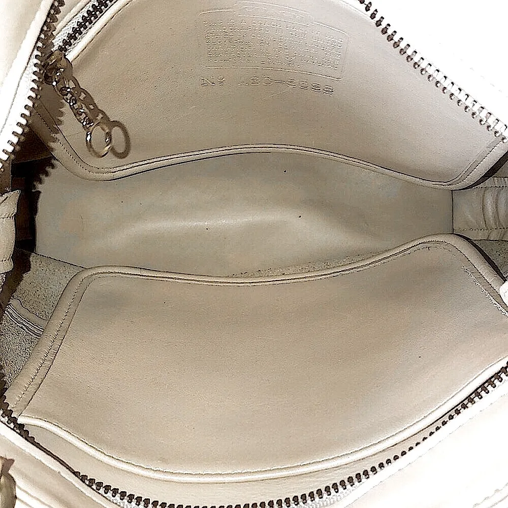 Vintage COACH TRIBECA Ivory Glove Tanned Slim Bleeker Bucket Shoulder Bag 9098 - Image 8