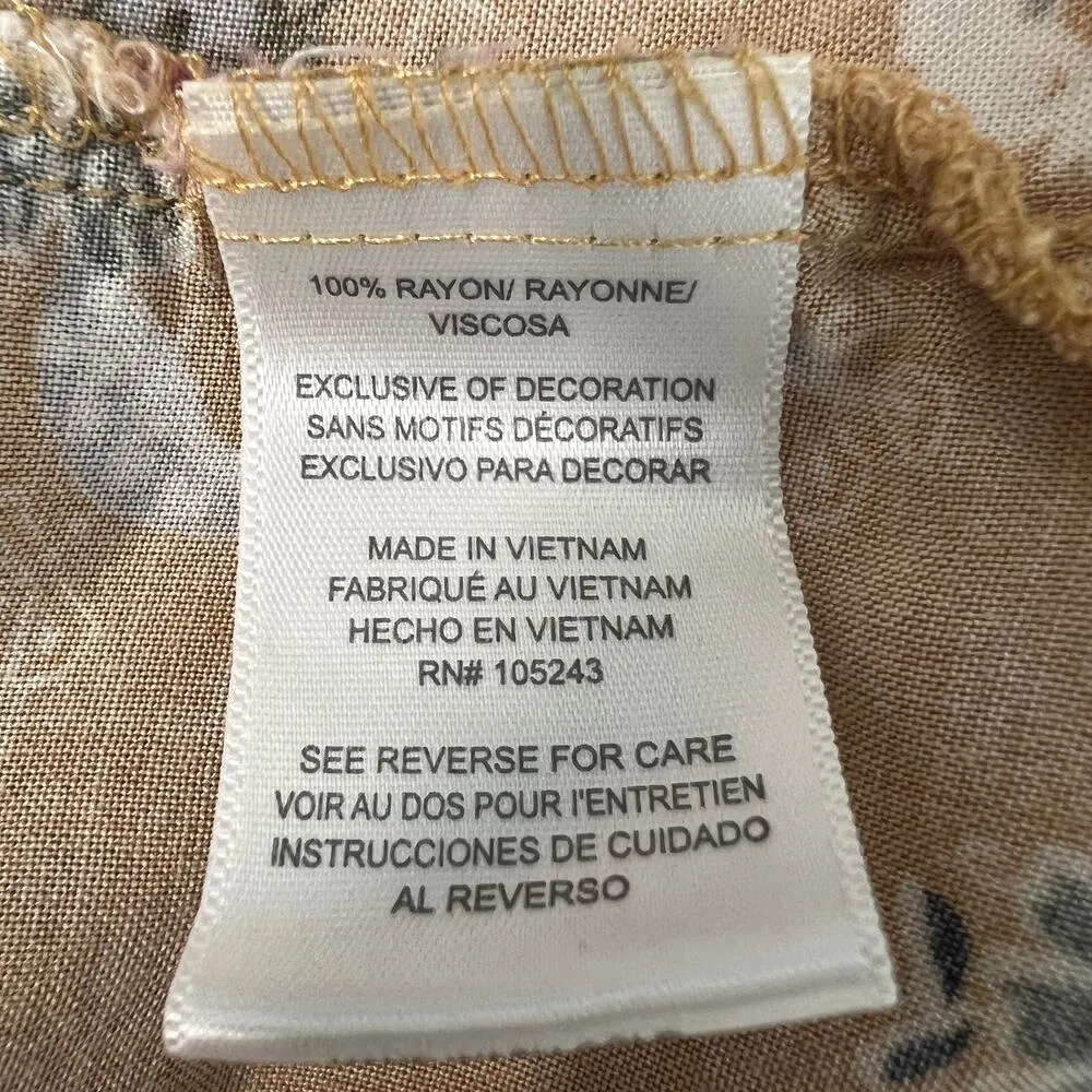 Studio B Floral Cottagecore Womens Top 1X Paisley Mustard Relaxed Comfort Flowy - Image 8