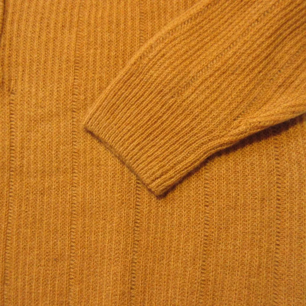 NWT 27 MILES MALIBU Fernanda Boxy Pullover in Honey Cashmere Henley Sweater XS Orange - Image 5