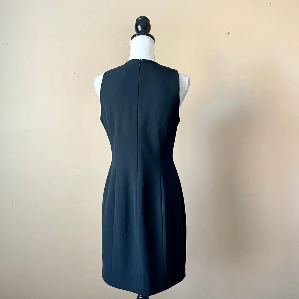 LAUNDRY BY SHELLI SEGAL | Black Sleeveless Crochet Lace Sheath Dress Sz 8 - Image 5