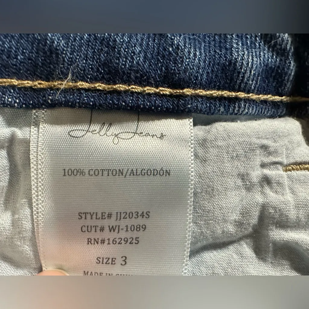 JELLY JEANS straight leg cropped jeans size 3 NEW 100% cotton Blue - Image 8