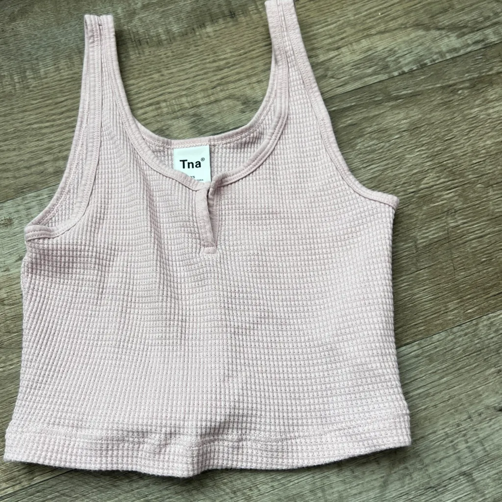 Tna Pink Ribbed waffle Women's Tank Top size xs - Image 3