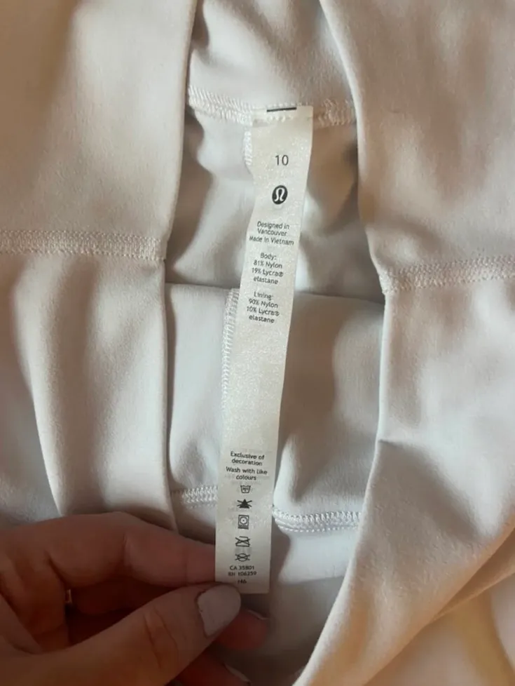 Lululemon White  Biker Shorts - Image 3
