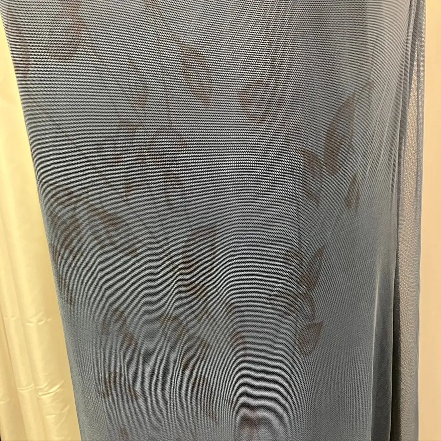 Vintage Tyler Boe Maxi Sheath Dress Womens M Blue‎ Floral Mesh Spring Summer Blue Size M - Image 7