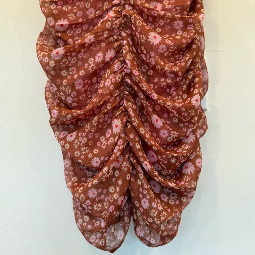 Free People Tessa Dress Floral Print Mini Dress in Pink and Red Size S - Image 10