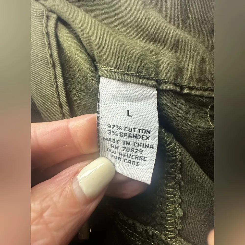 PTCL Ethical Clothing Womens Wide Leg Baggy Cargo Pants Green W/ Stars Size L Size L - Image 9