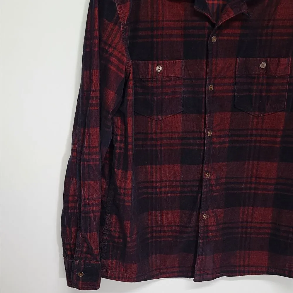 J. Crew/Jeans Corduroy Plaid Long Sleeve Shirt Size Medium Cotton Blend - Image 6