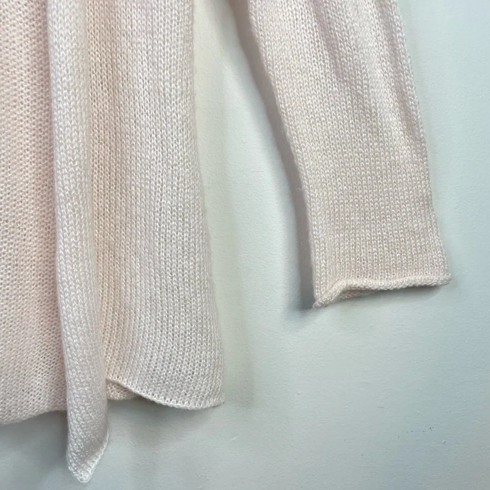 Wooden Ships Pale Light Pink Lightweight Wool Blend Open Cardigan Sweater XS S - Image 3