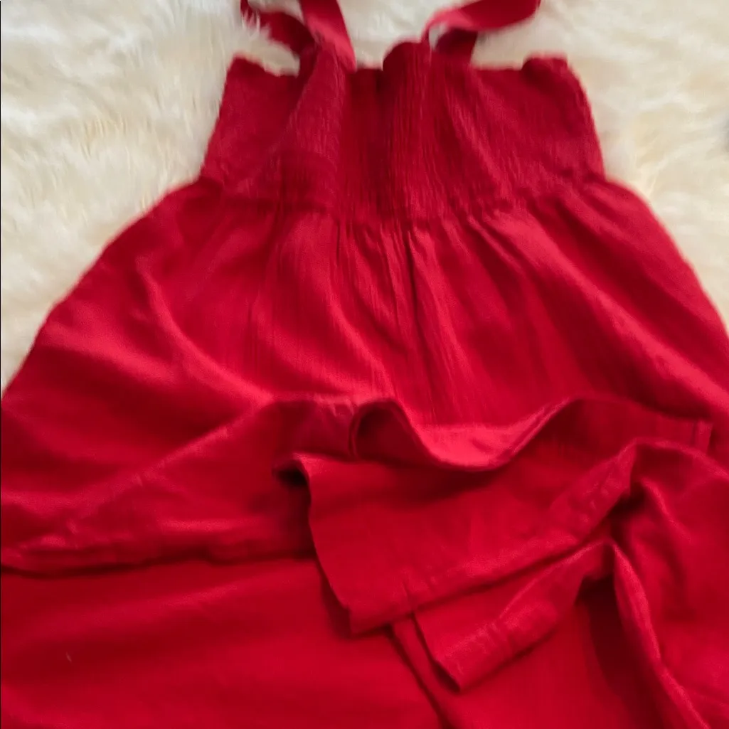 Quince Jumpsuit size XL with wide ham inseam 27” bust 38/40 elastic adjustable Red - Image 11