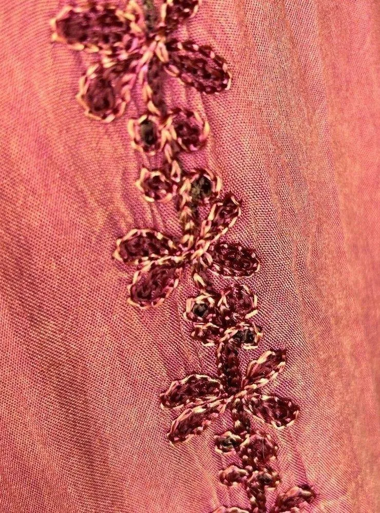 Ana-K Anandas Collection Long-Sleeve Embroidered Peasant Top Tunic Sz Large NWT - Image 5