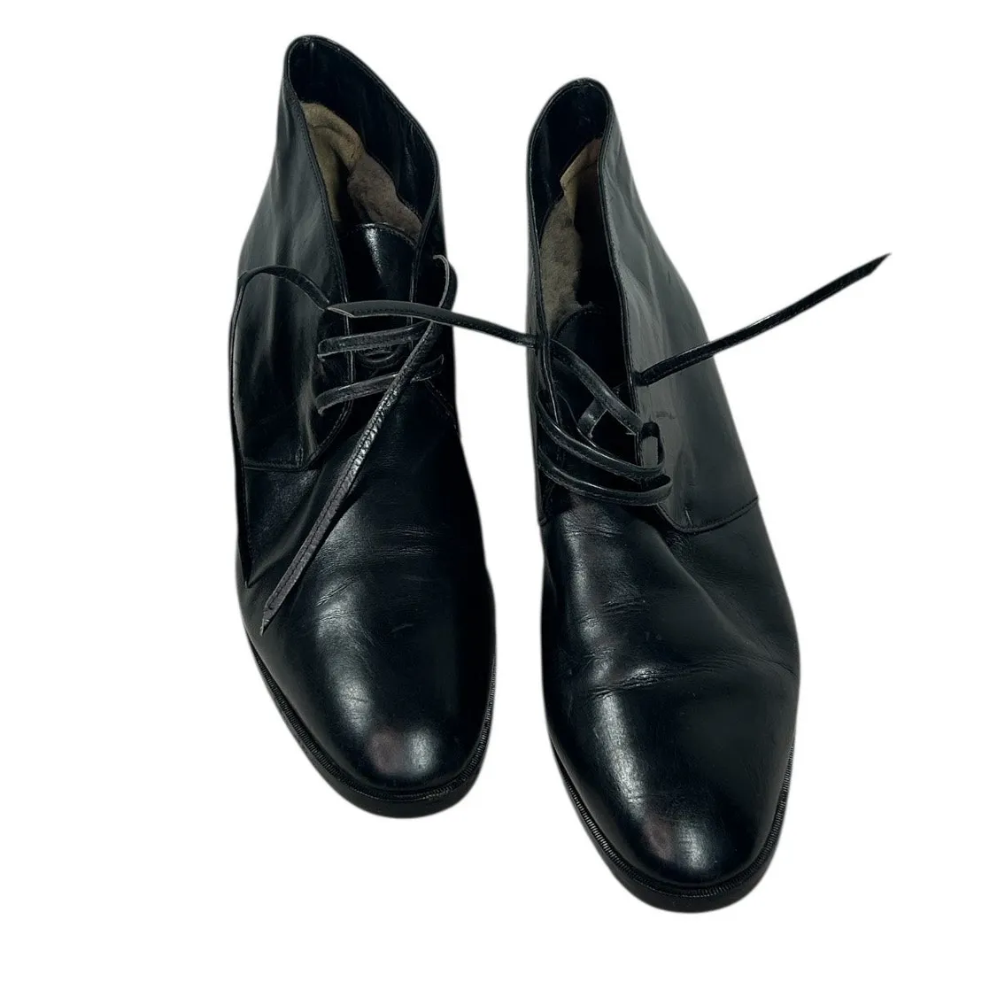 Ilga Vintage Italian Fur Lined Witchy Leather Boots EU 41.5 US 9.5 Black - Image 9