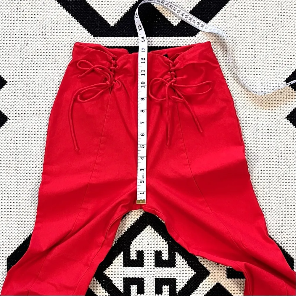 NBD x Revolve Alessia Lace Up Waist Pant in Red Small - Image 8