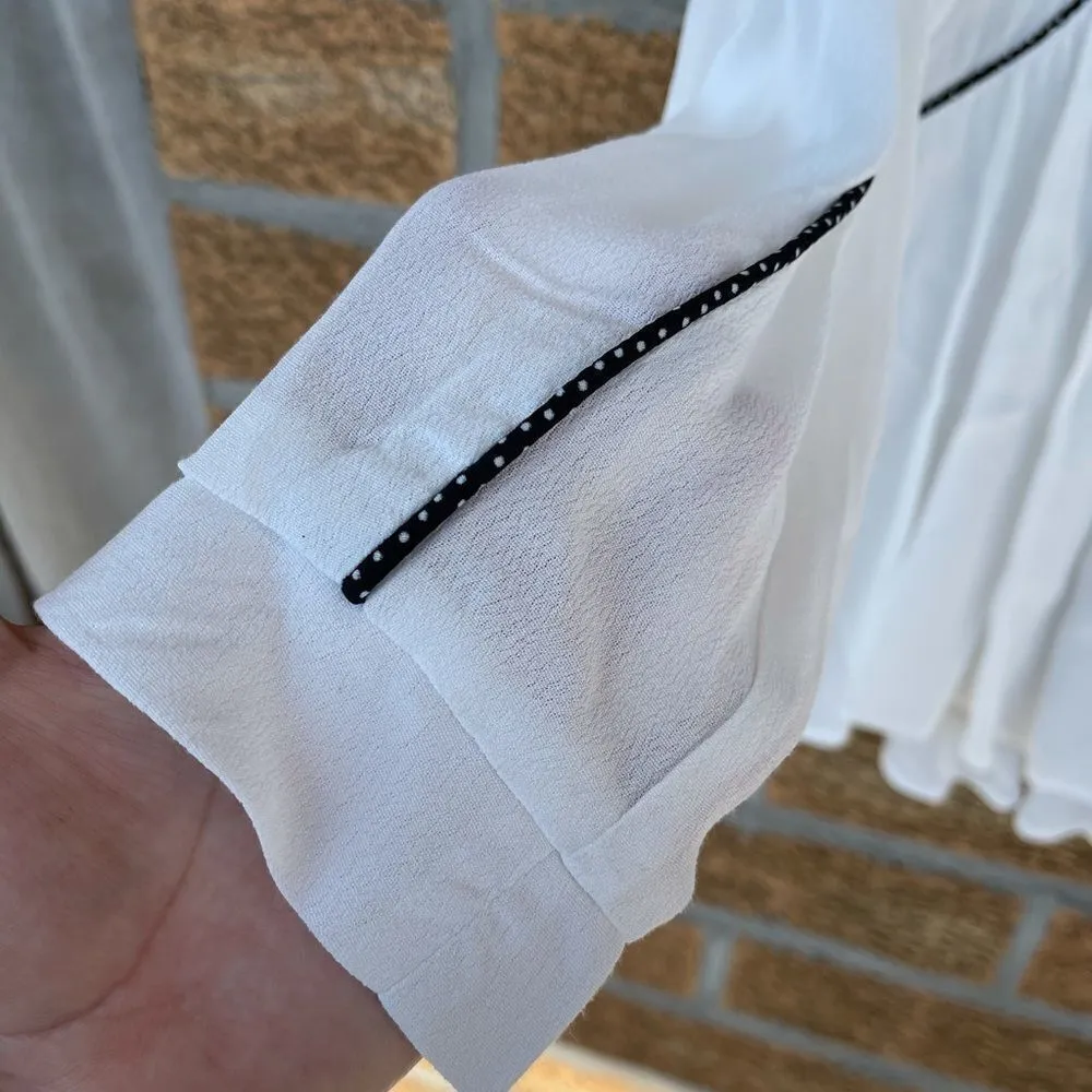 Muche et Muchette 1339b brandy pipped blouse medium White - Image 6