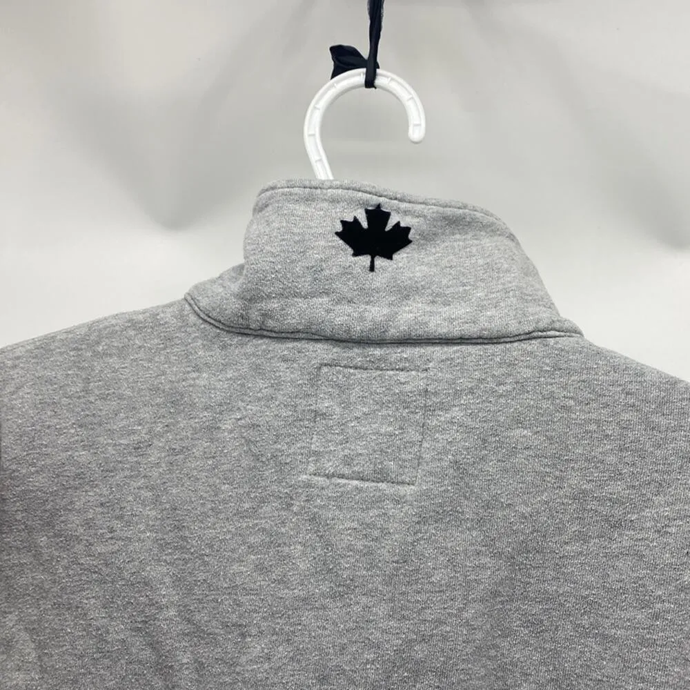 Roots Athletics Canada Spellout Pullover Jumper Sweatshirt Half Zip size S - Image 5