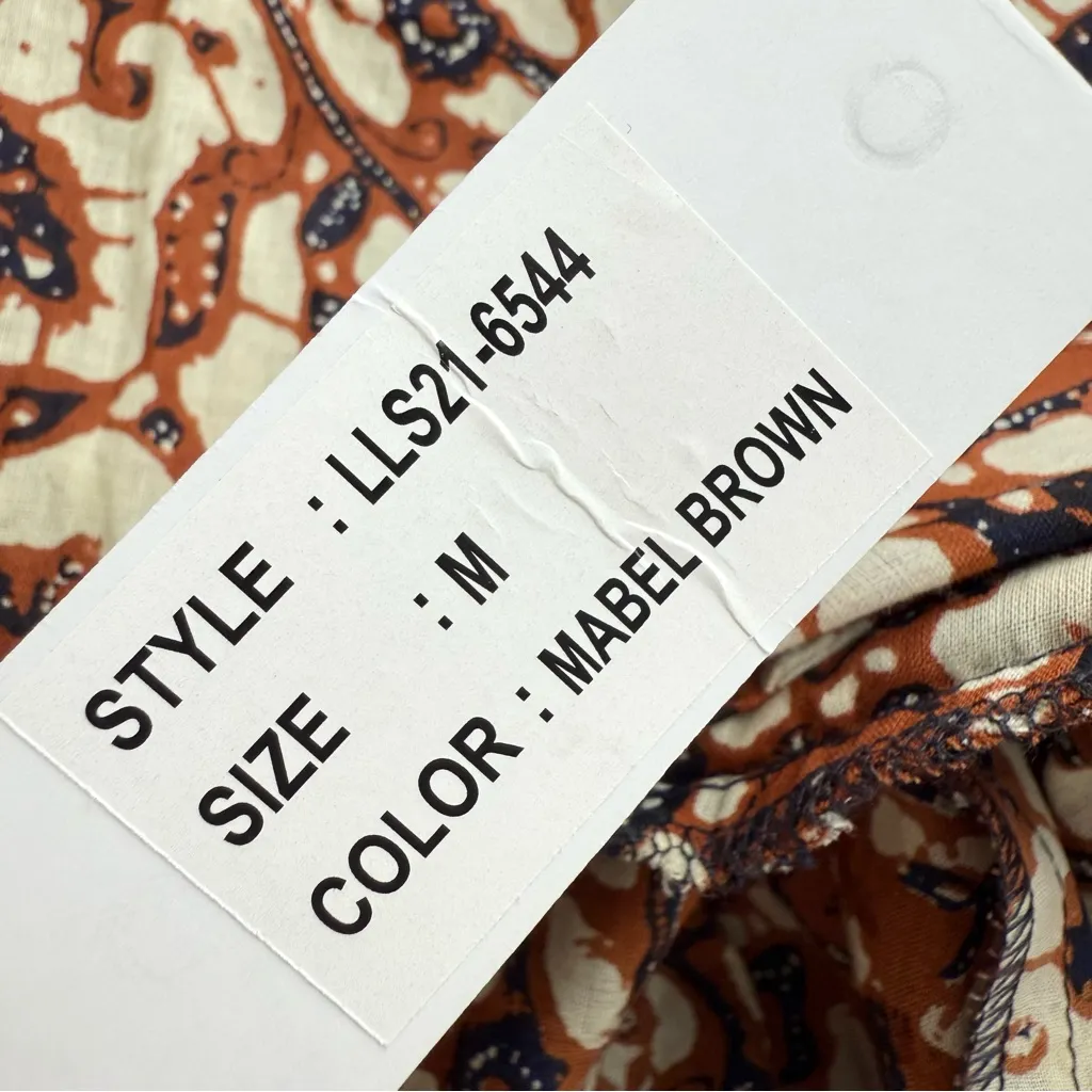 LOVE THE LABEL Anthropologie Mirabelle Ruffled Maxi Dress Brown Floral Sz M NWT Size M - Image 10