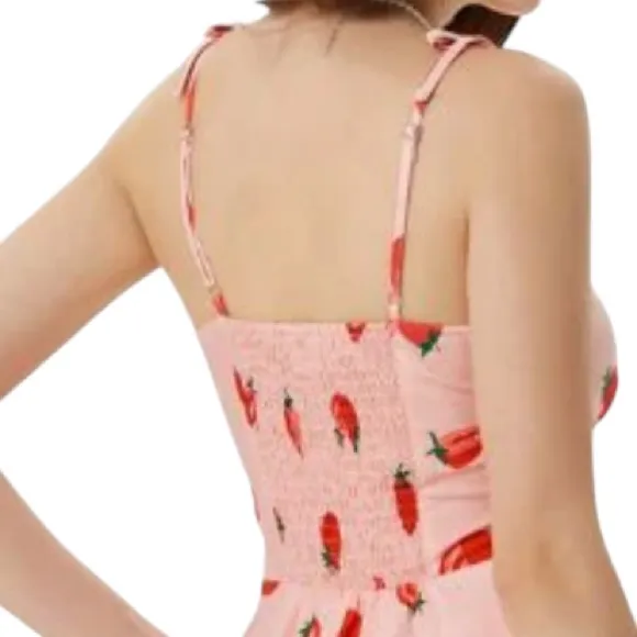 Bella Pogue Strawberry Dress Spaghetti Strap
Sun Dress with Pockets
S Pink - Image 8