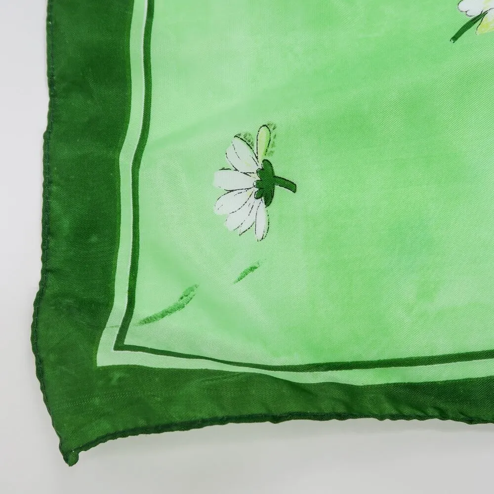Vintage Green Daisy Flower Scarf Wraps - Image 10