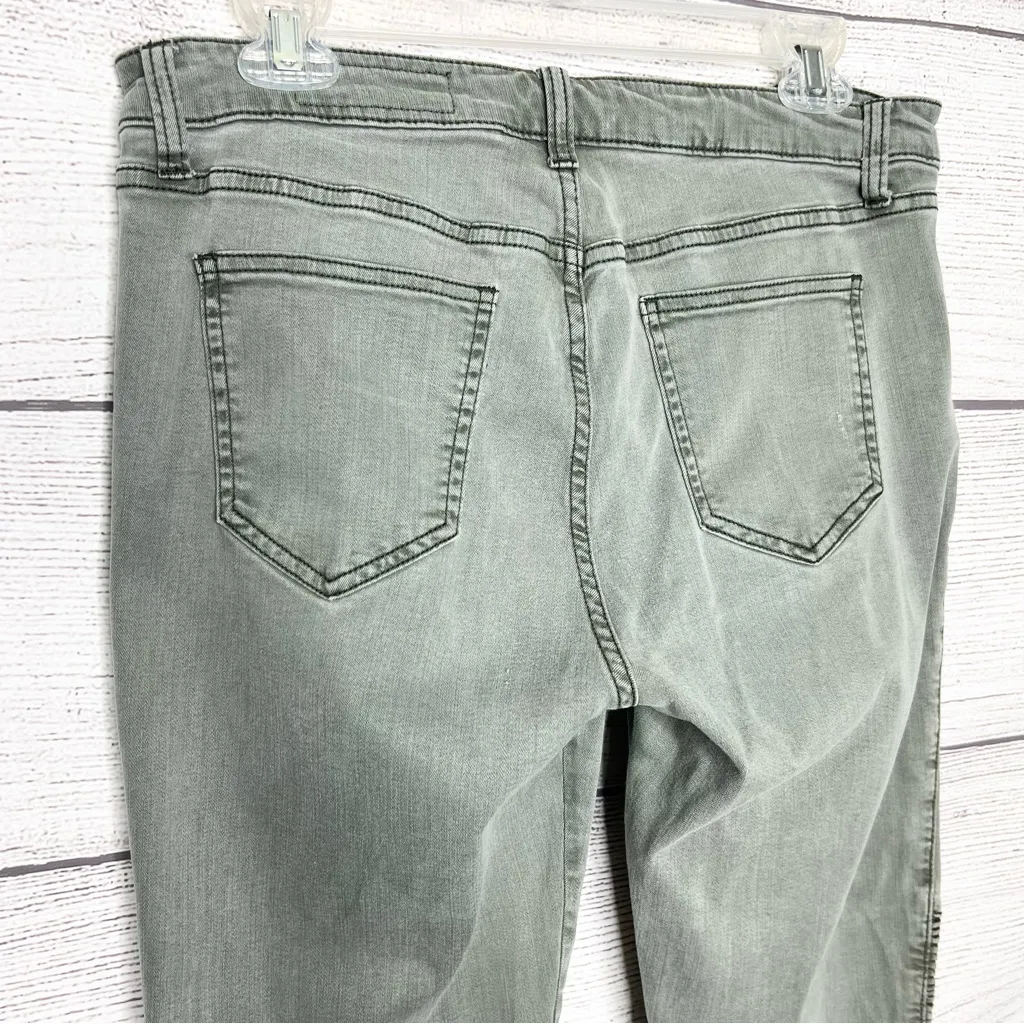 PISTOLA Moto Audrey Ribbed Knees Olive Green Gray Skinny Jeans Size 32 - Image 8