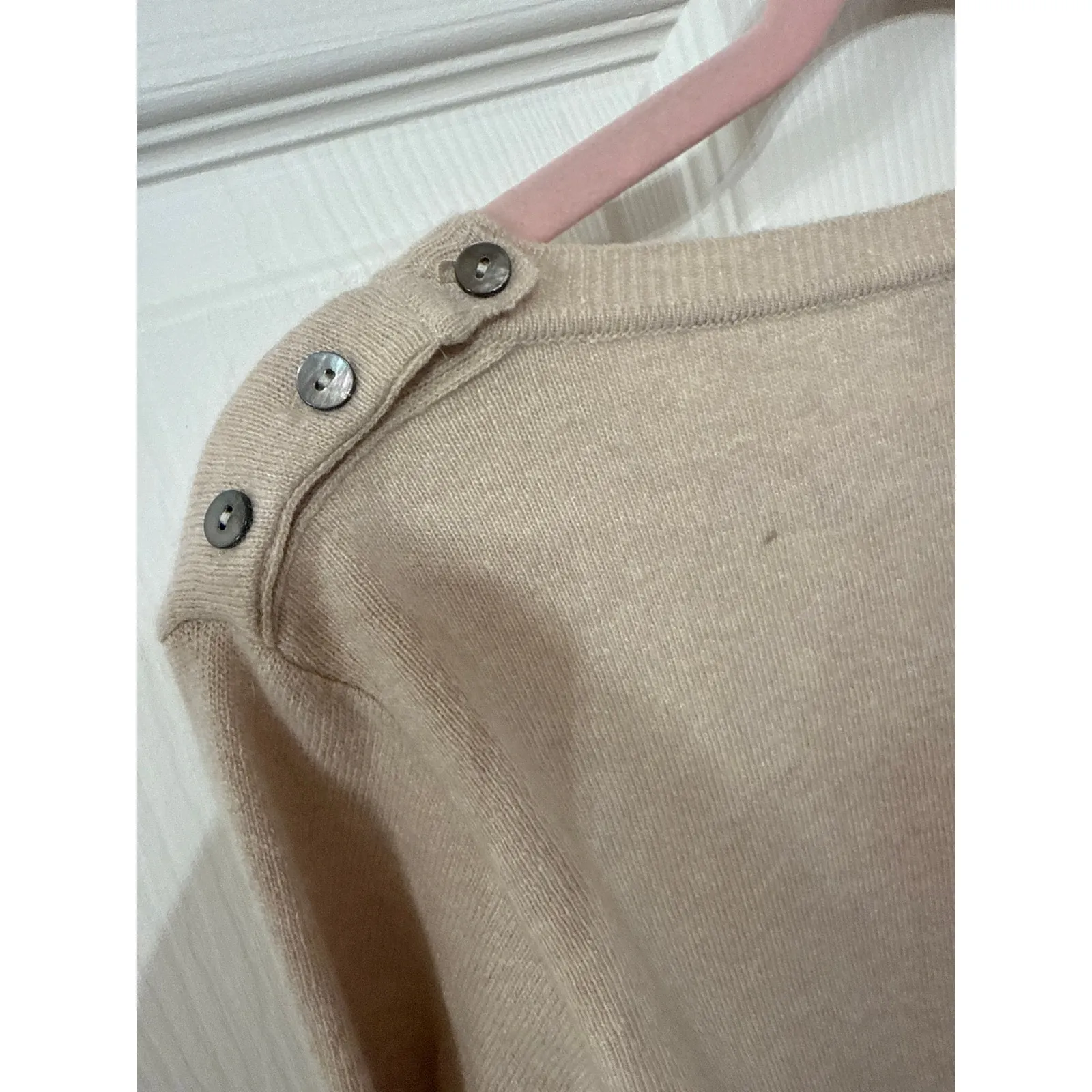 Nougat London Women's Crown Wool, Cashmere, Angora Blend Crewneck Sweater, L Tan Size L - Image 6