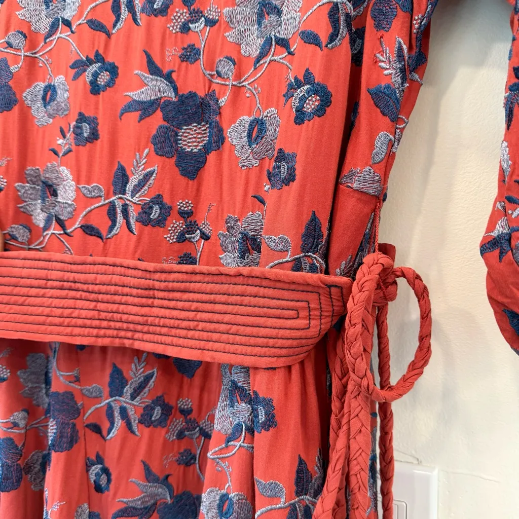 Anthropologie Juniper Embroidered Swing Dress Floral Size XS - Image 9