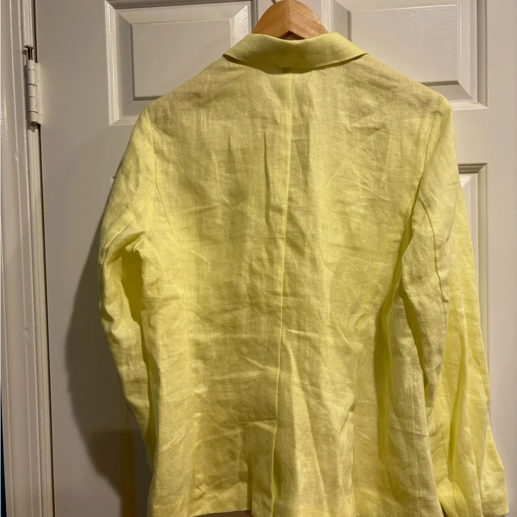 J.Jill linen light yellow blazer jacket sz M Size M - Image 2