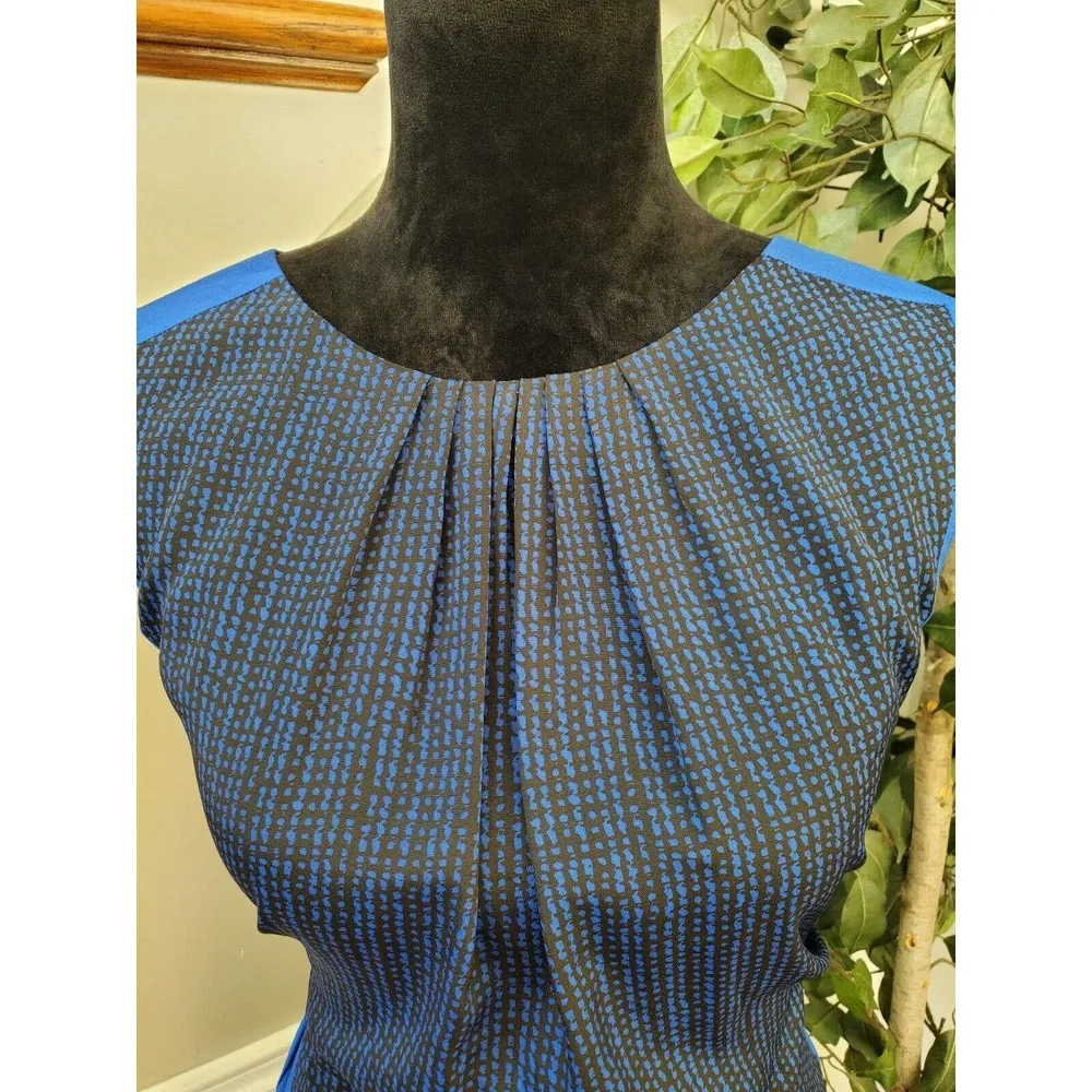 Joe Fresh Women's Blue 100% Polyester Sleeveless Round Neck Knee Length Dress XL - Image 2