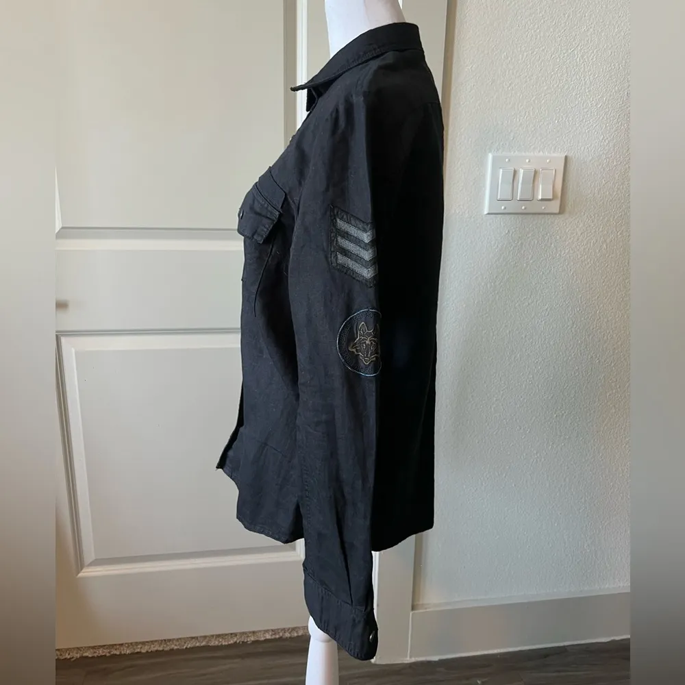 Zadig & Voltaire military style  Black Button Down Shirt - Image 9