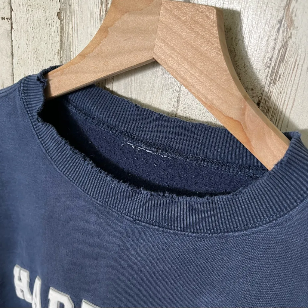 Hard‎ Rock Cafe Vintage Y2K Navy Crewneck Sweatshirt Puff Print Womens Large - Image 3