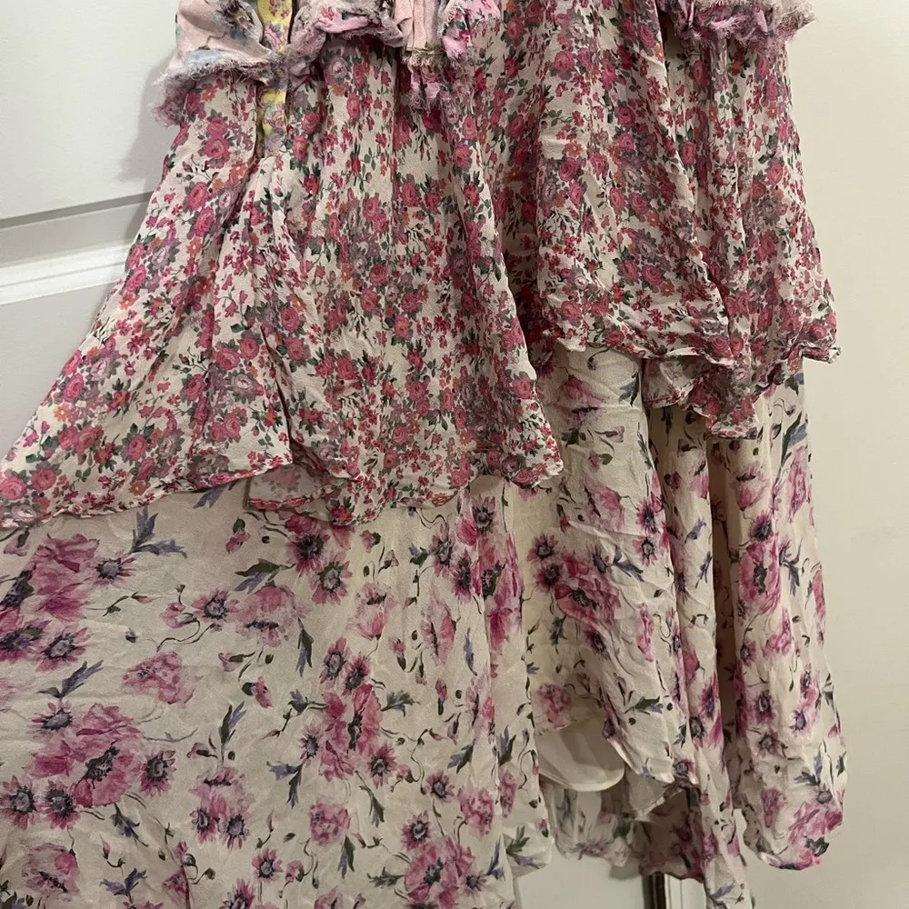 LoveShackFancy Pink Floral Silk Marceline Dress Size 4 US $375 - Image 11