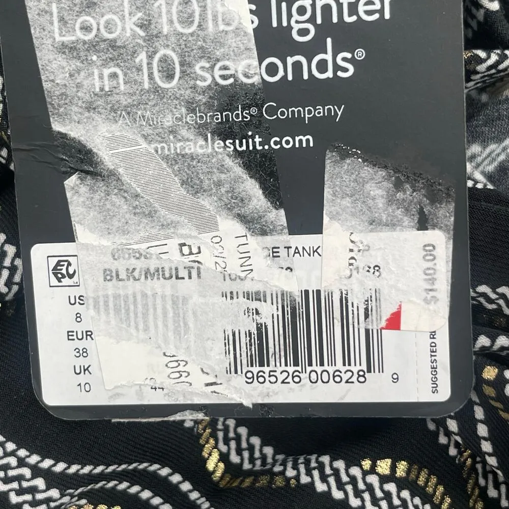 Miraclesuit Tankini Top Size 8 Linked In Mirage NWT Underwire Black Multi Swim - Image 8