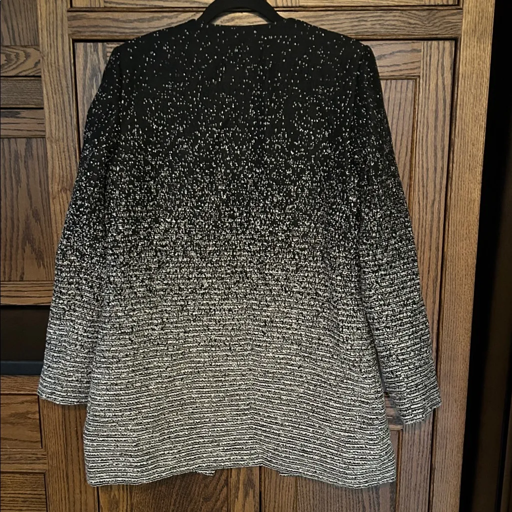 Karl Lagerfeld Paris Black White Confetti Gradient Blazer Jacket Coat Medium‎ - Image 7