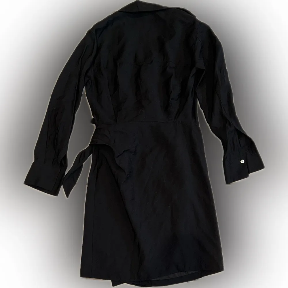 NWOT Vince Wrap Shirt black mini long sleeves Dress XS - Image 5