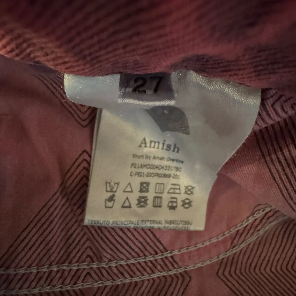 Amish Denim Fuchsia Pink Shorts Cotton High Rise Frayed Hemline Women’s Size 27 - Image 16