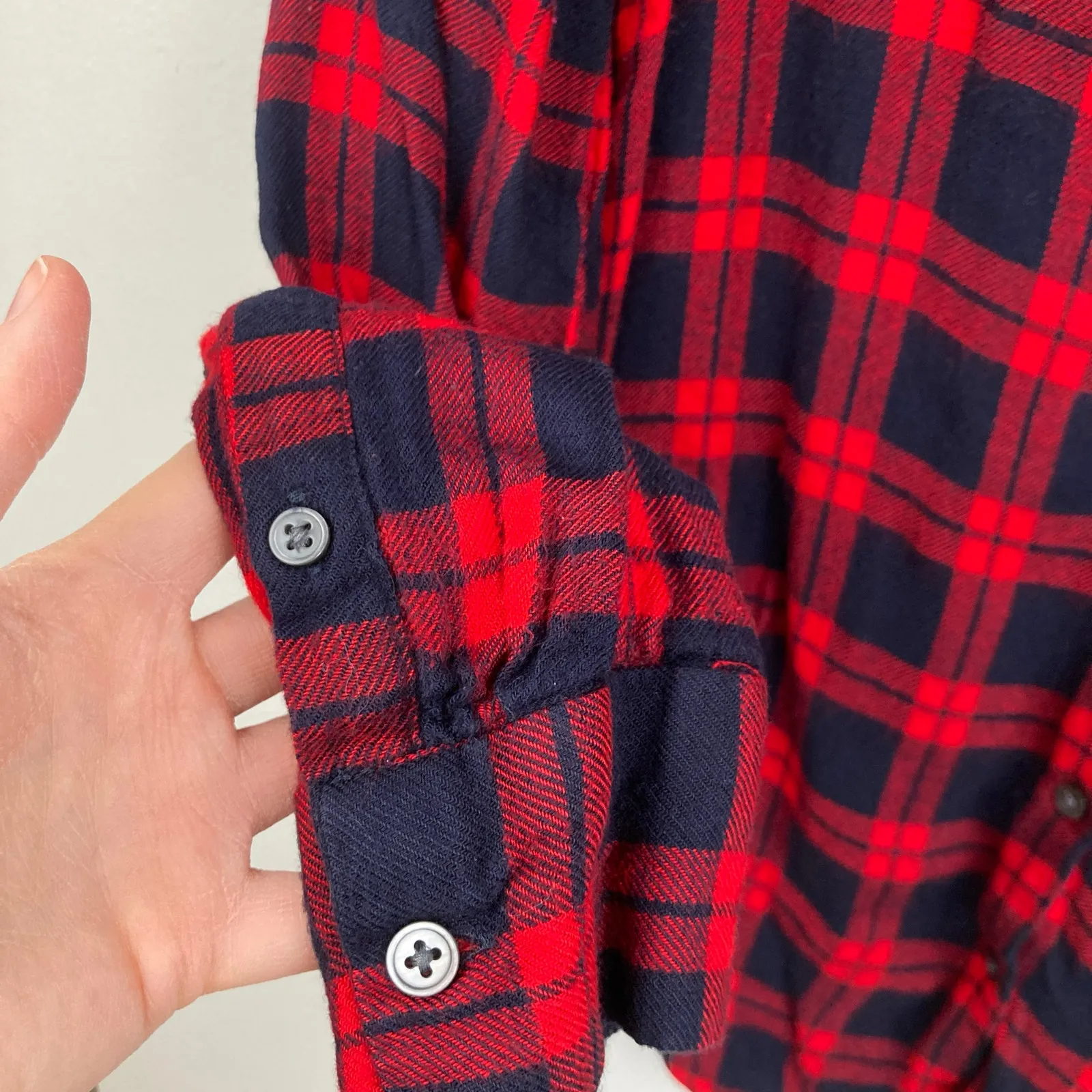 Banana Republic Womens S Dillon Blue & Red Plaid Shirt Cabin Grunge Gorpcore - Image 6